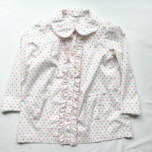 Garnet Hill Polka Dot Ruffle Jacket Youth Girls Size 7